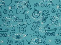 Ткань курточная детская  Дьюспо 240T WR PU цв.Baby Boom бирюза 15-4722