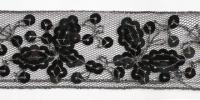 0011 черный Кружево с пайетками 47мм (упаковка 15 ярдов = 13,7 метра)