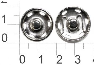 Кнопка металл (нерж), пришивная потайная, D=19мм, цв.никель (упаковка 500 штук)