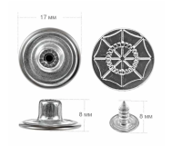Пуговицы джинсовые в блистере 17мм (уп. 12шт.), Штурвал цв. никель1