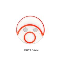 Пуговицы полиэстр CY 3235 18L-11мм,2 прок.цв.красный(уп.1000 шт)