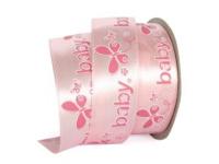 UT008-25-3053-076/white Лента атласная с рисунком 25мм (рулон 20 ярдов = 18 метров)