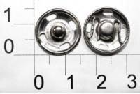 Кнопка металл (нерж), пришивная потайная, D=15мм, цв.никель (упаковка 500 штук)