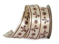 UT012-25-3009-139 Лента атласная с рисунком 25мм (рулон 20 ярдов = 18 метров)