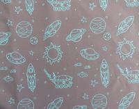 Ткань курточная детская  Дьюспо 240T WR PU цв.Cosmos т. серый