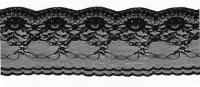 387 черный кружево-капрон 75мм (намотка 27,4 метров)