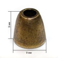 16646К антик концевик металл h=09мм (упаковка 500 штук)