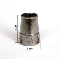 1478К черный никель концевик металл h=13мм (упаковка 500 штук)