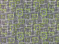 Ткань курточная детская  Дьюспо 240T WR PU цв.Quadrates т.серый 18-3905 + салатовый