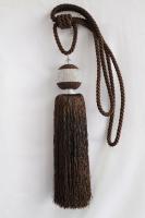 DB-02126-brown кисть шторная со стразами цв.коричневый ( высота от основания 36см, со шнуром 80см )
