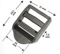 Пряжка трёхщелевая 25 мм (ПП черная)