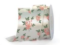 UT021-25-3002-068/145 Лента атласная с рисунком 25мм (рулон 20 ярдов = 18 метров)