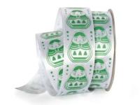 UT005-25-3001-042 Лента атласная с рисунком 25мм (рулон 20 ярдов = 18 метров)