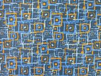 Ткань курточная детская  Дьюспо 240T WR PU цв.Quadrates т.синий 71 + оранжевый