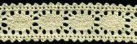 0018F бежевый кружево вязанное 32мм (намотка 20 ярдов = 18,3 метров)