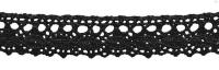 0003F черный кружево вязанное 18мм (намотка 20 ярдов = 18,3 метров)