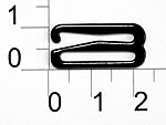 Розн.уп. Крючок для бюстгальтера Металл 1809В черный  ш.18мм (уп.50 шт.)