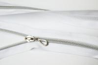 Молния спиральная(Витая) Т7 декор 35 см №101 белое-серебро, ( уп.50 шт.)