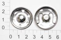 Кнопка металл (нерж), пришивная потайная, D=30мм, цв.никель (упаковка 500 штук)