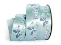 UT008-25-3105-103/white Лента атласная с рисунком 25мм (рулон 20 ярдов = 18 метров)