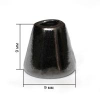 16645К черный никель концевик металл h=09мм (упаковка 500 штук)