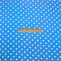 Ткань Кашибо горох 0,8см голубой/белый арт.5074