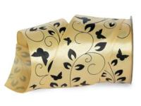 UT017-50-3021-black Лента атласная с рисунком 50мм (рулон 20 ярдов = 18 метров)