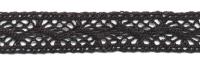 0235F черный кружево вязанное 22мм (намотка 20 ярдов = 18,3 метров)