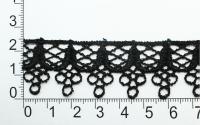 1052 черный Кружево вязанное 24мм (упаковка 15 ярдов = 13,7 метра)