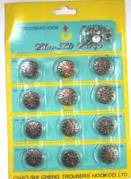 Пуговицы джинсовые в блистере 17мм (уп. 12шт.), Снежинка цв. черный никель 