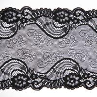 43121 черный кружево-стрейч 160мм (намотка 18 метров)