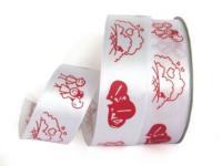 UT004-25-3001-095 Лента атласная с рисунком 25мм (рулон 20 ярдов = 18 метров)