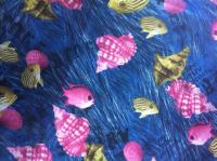 Ткань Taffeta Print 190T PU1000 мм , А4-3 Рыбки