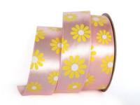 UT013-25-3053-white/014 Лента атласная с рисунком 25мм (рулон 20 ярдов = 18 метров)