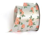 UT021-25-3002-070/145 Лента атласная с рисунком 25мм (рулон 20 ярдов = 18 метров)