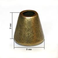 16645К антик концевик металл h=09мм (упаковка 500 штук)