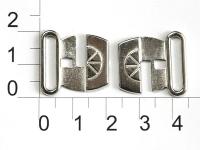 048R никель 17мм Застежки металл для купальников (упаковка 100 штук)