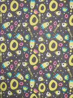 Ткань курточная детская  Дьюспо 240T WR PU цв.Monsters желтый 90