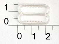 Розн.уп. Пряжка регулятор для бюстгальтера Пластик 2008Т прозрачный  ш.20мм (уп.50 шт.)