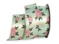 UT021-25-3032-076/150 Лента атласная с рисунком 25мм (рулон 20 ярдов = 18 метров)