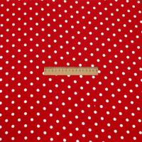 Ткань Кашибо горох 0,8см красный/белый арт.5074