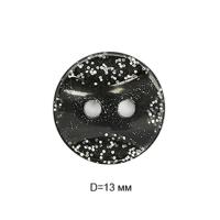 Пуговицы полиэстр CY 3228 20L-12,5мм, 2 прокола цв.007 черный,(уп.1000 шт)