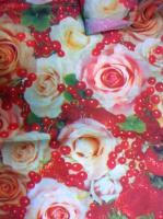 Ткань Taffeta Print 190T PU1000 мм , №62А, цв.розы