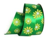 UT013-25-3042-white/014 Лента атласная с рисунком 25мм (рулон 20 ярдов = 18 метров)