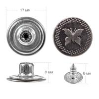 Пуговицы джинсовые в блистере 17мм (уп. 12шт.), Бабочка цв. черный никель1