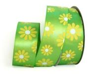 UT013-25-3034-white/014 Лента атласная с рисунком 25мм (рулон 20 ярдов = 18 метров)