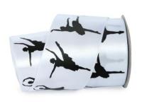 UT001-50-3001-black Лента атласная с рисунком 50мм (рулон 20 ярдов = 18 метров)