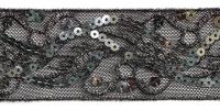 0154 черный Кружево с пайетками 40мм (упаковка 15 ярдов = 13,7 метра)