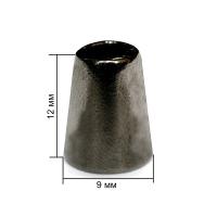 16640К черный никель концевик металл h=12мм (упаковка 500 штук)
