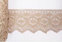 0629F бежевый кружево вязанное 60мм (намотка 20 ярдов = 18,3 метров)